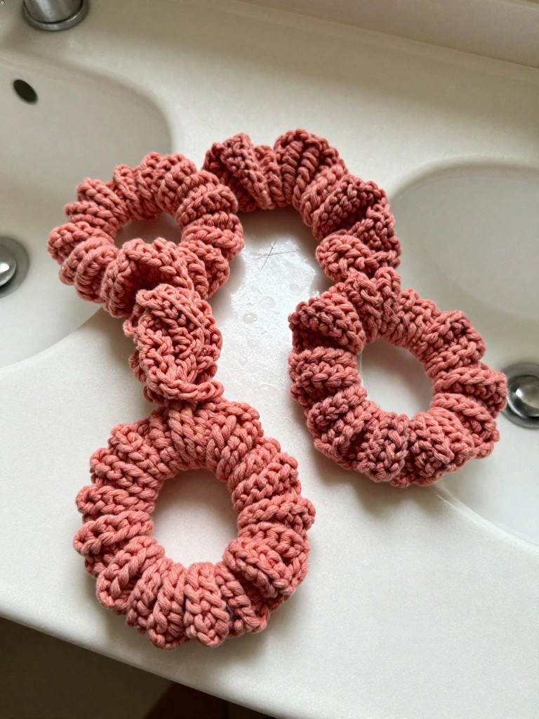 Compact Crochet Hair Scrunchies