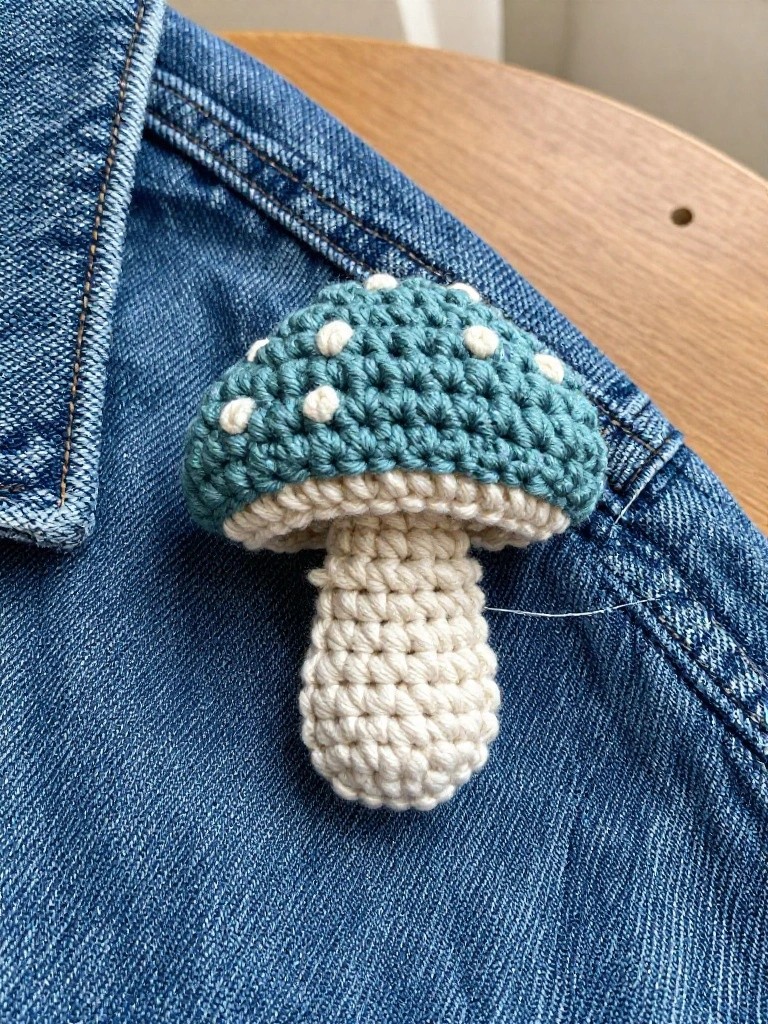 Compact Mushroom Brooch