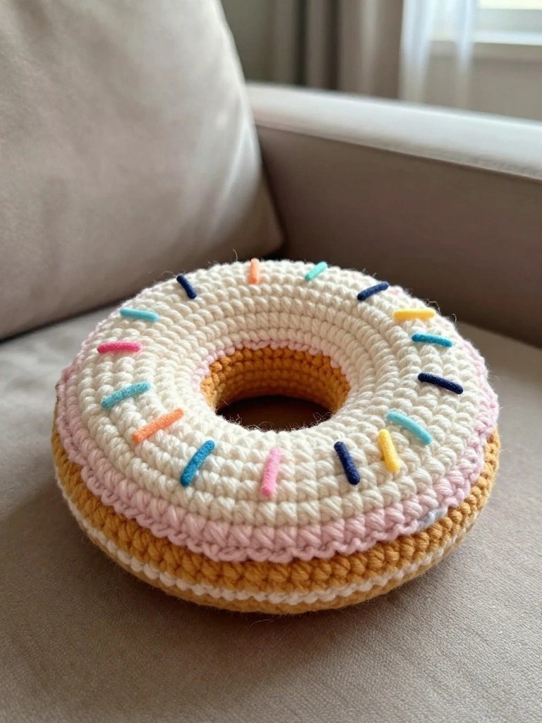 Crochet Donut Pillow