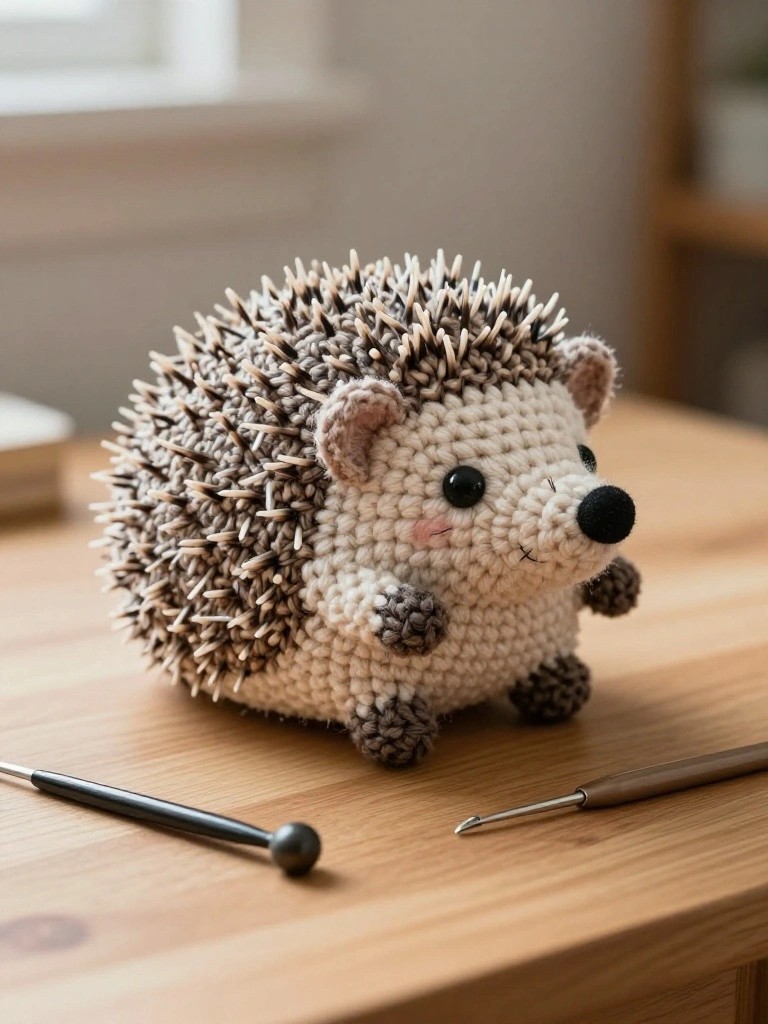 Hedgehog Amigurumi With Textured Spikes