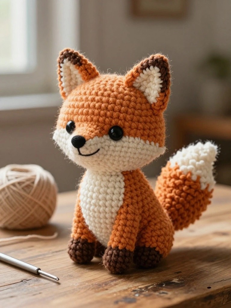 Sitting Fox Amigurumi
