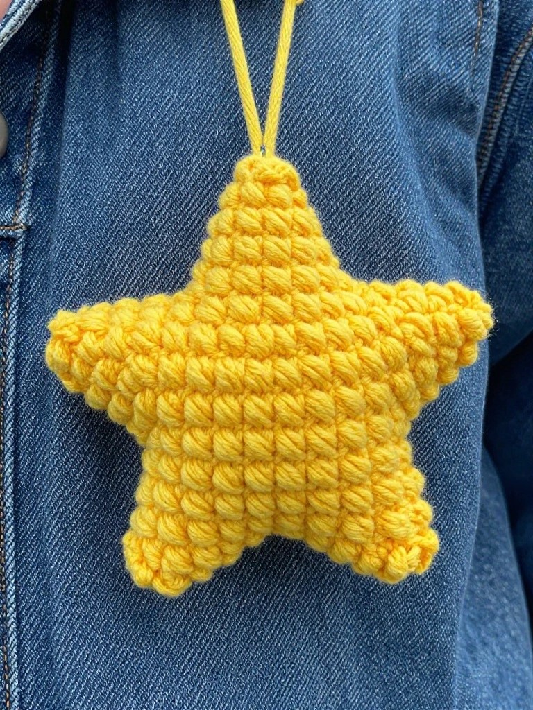 Crocheted Star Keychain