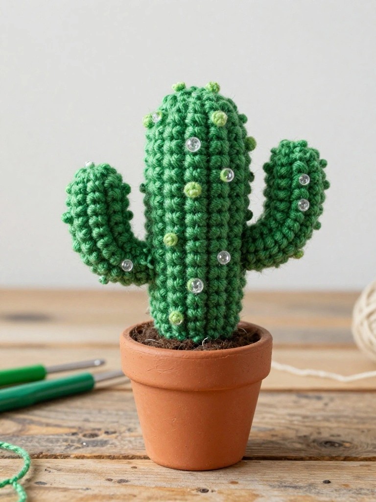 Mini Potted Cactus Keychain