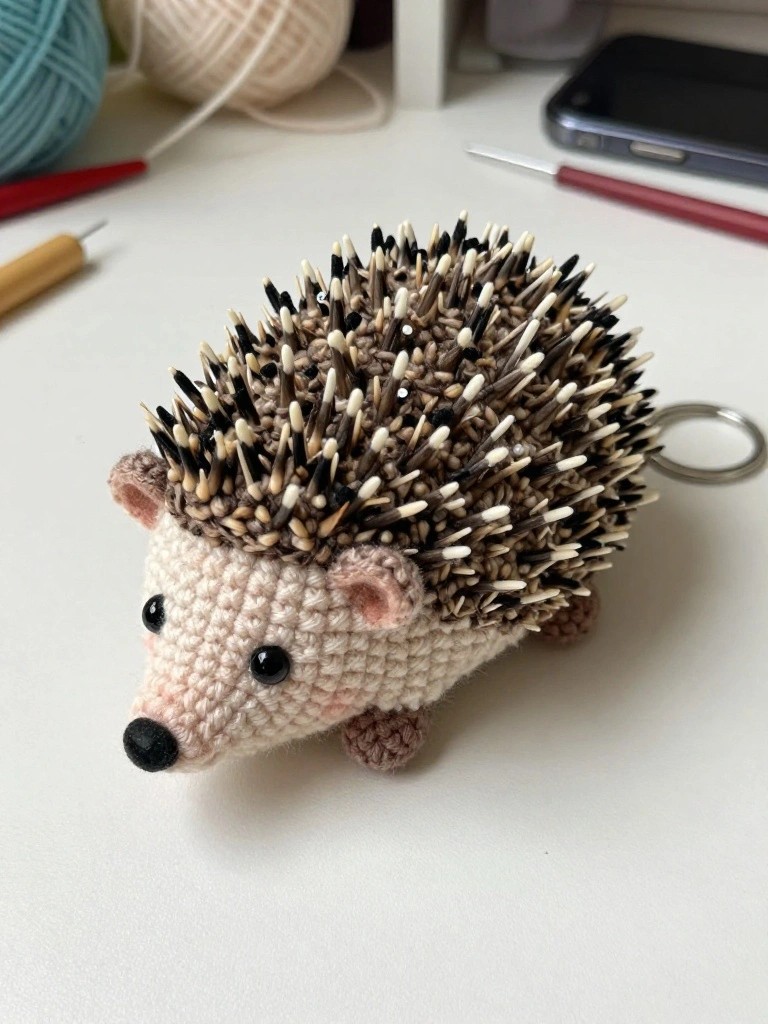 Spiky Hedgehog Keychain