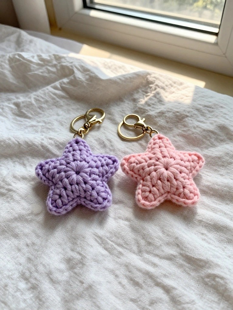Minimal Star Keychains in Solid Colors