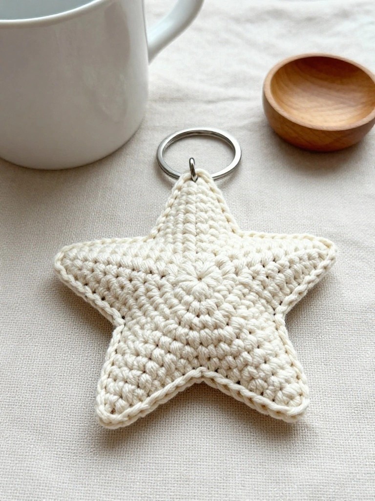 Neutral Star Keychain for Bags and Keys