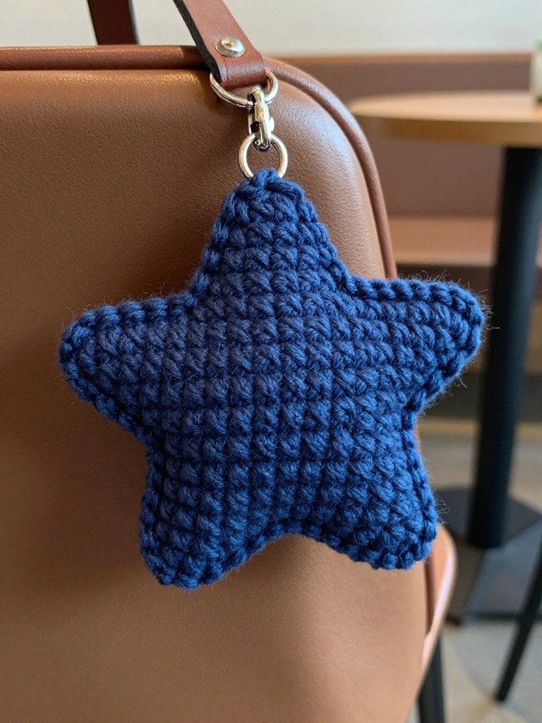Solid Blue Star Keychain for Bags