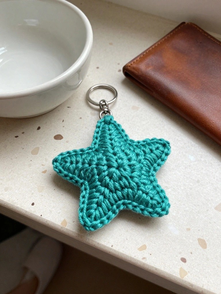 Solid Color Star Keychain