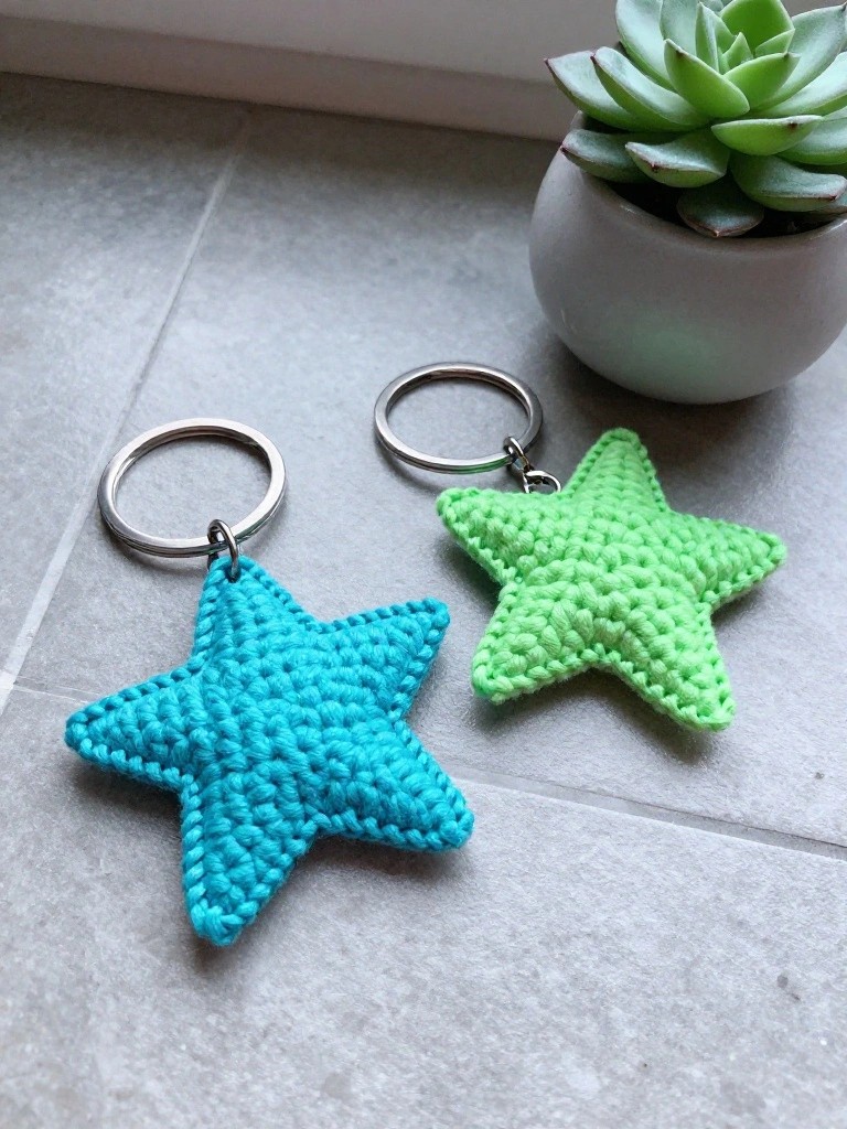 Solid Color Star Keychains