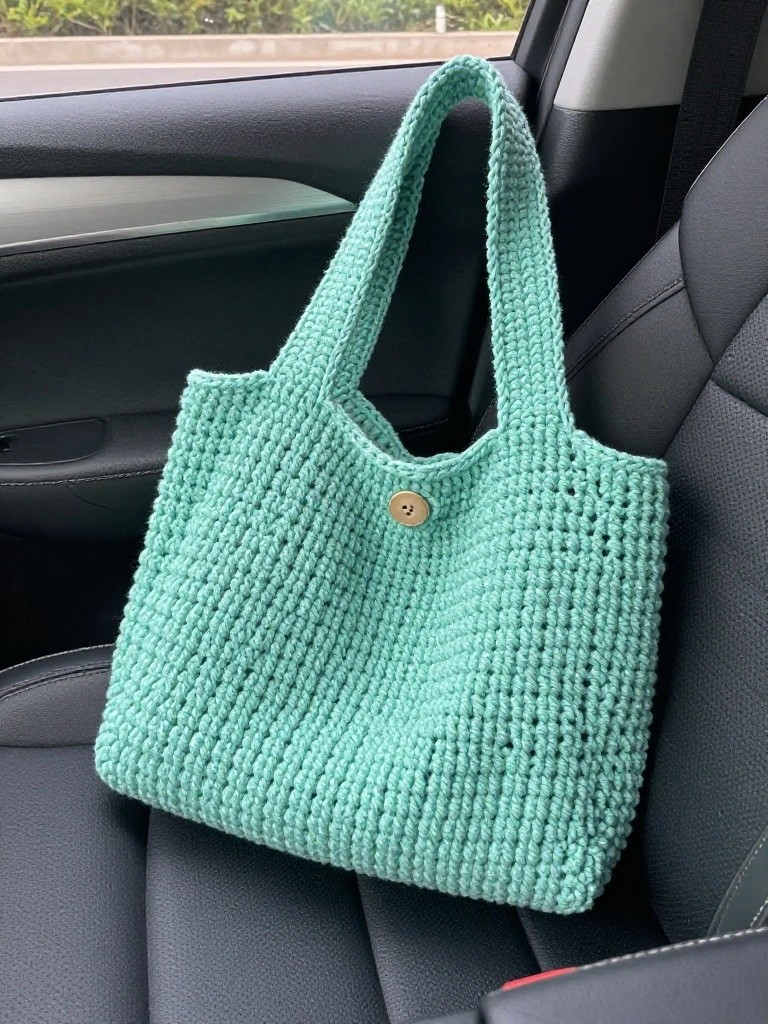 Collapsible Crochet Tote Bag