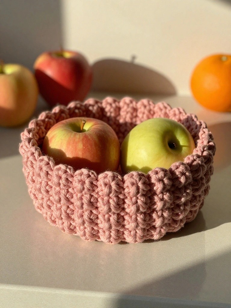 Crochet Basket for Countertop Produce