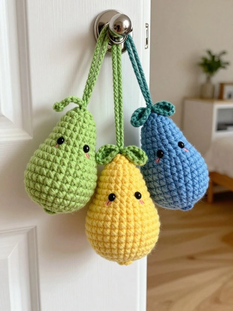 Hanging Crochet Pears