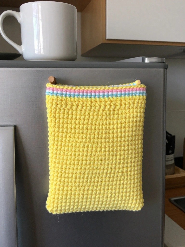 Hanging Crochet Pouch for Fridge Storage