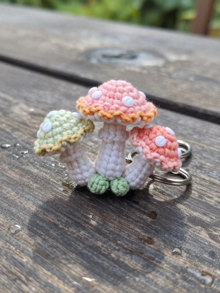 Cluster Mushroom Keychain