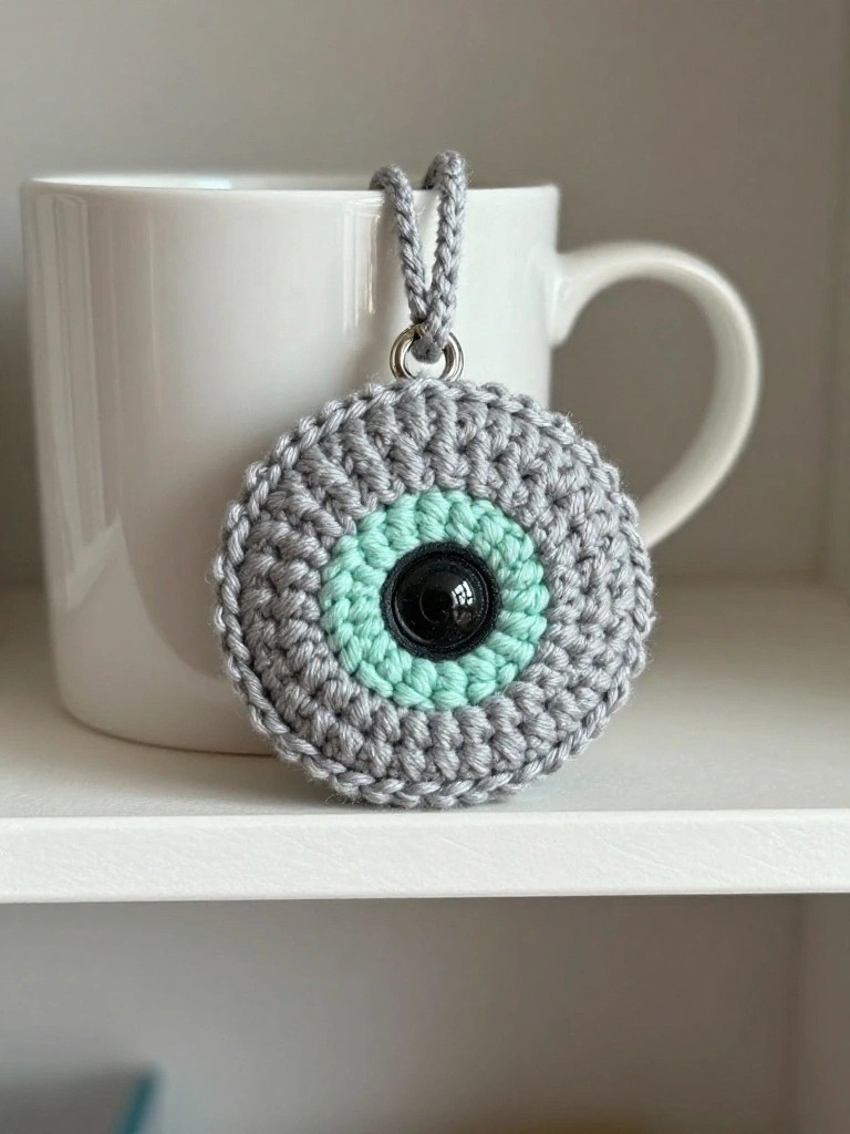 Evil Eye Crochet Keychain