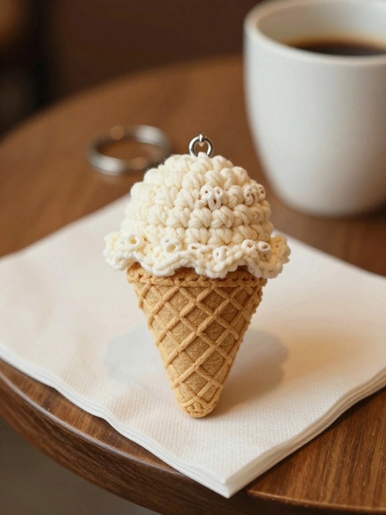 Ice Cream Cone Keychain