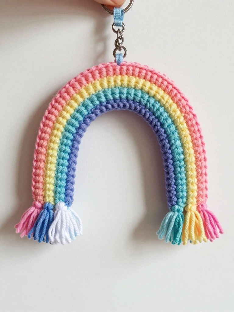 Pastel Rainbow Arch Keychain