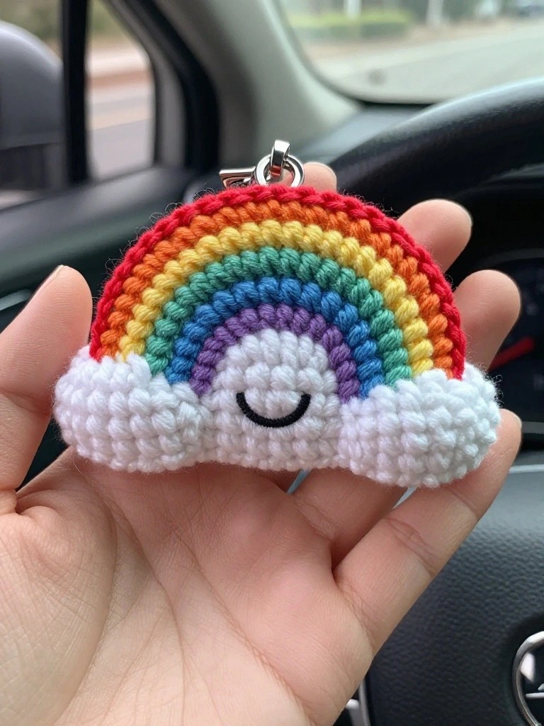 Rainbow Cloud Keychain