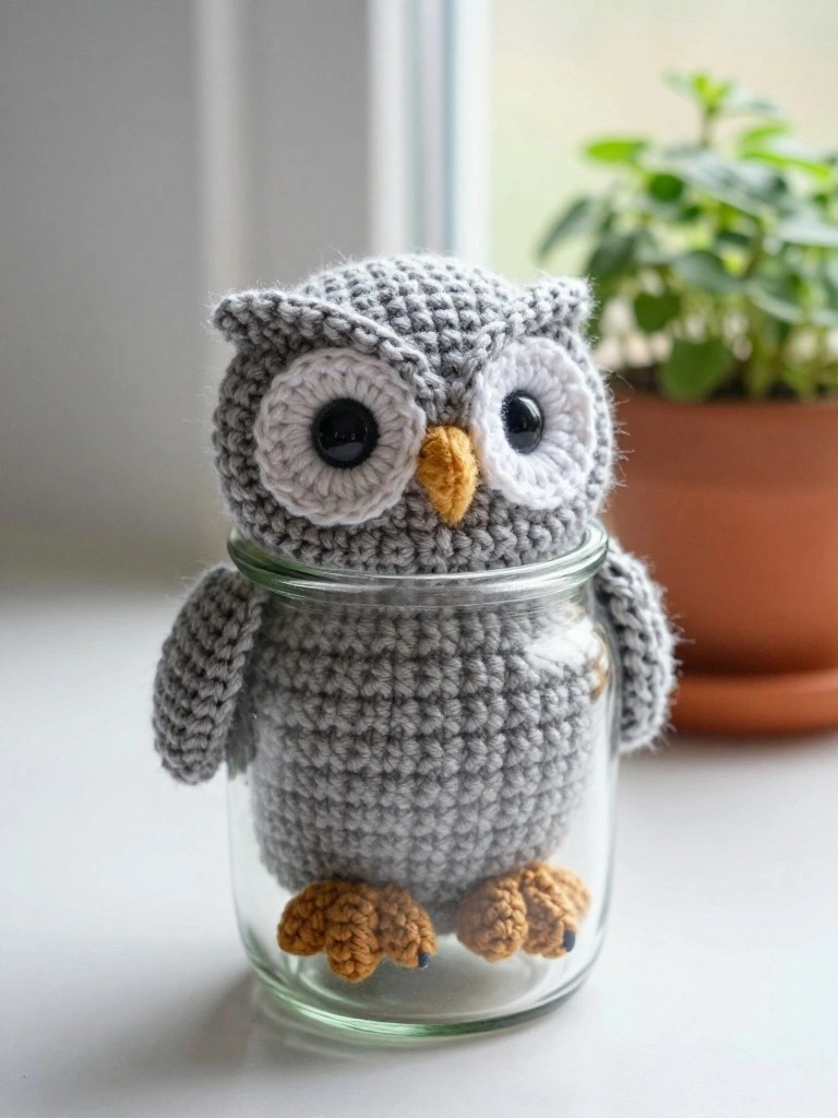 Owl Jar Cozy for Small Storage Containers