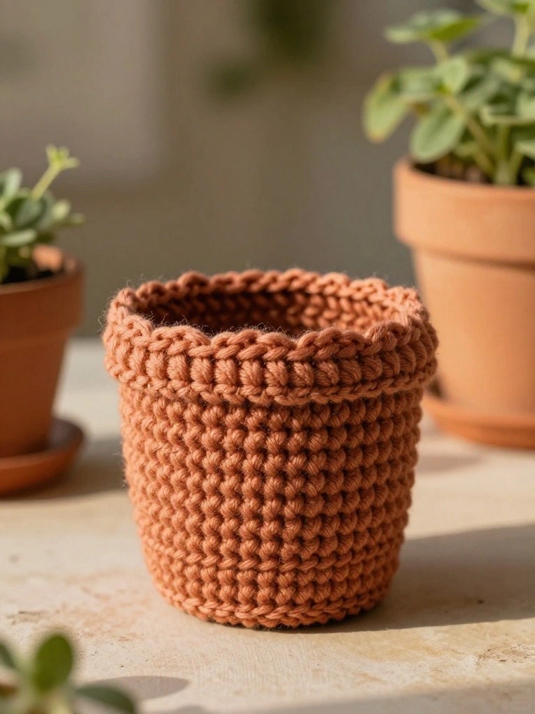 Crocheted Plant Pot Sleeve
