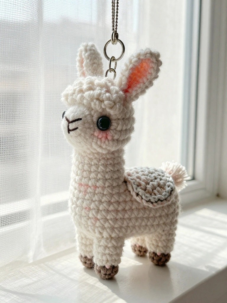 Crochet Llama Keychain