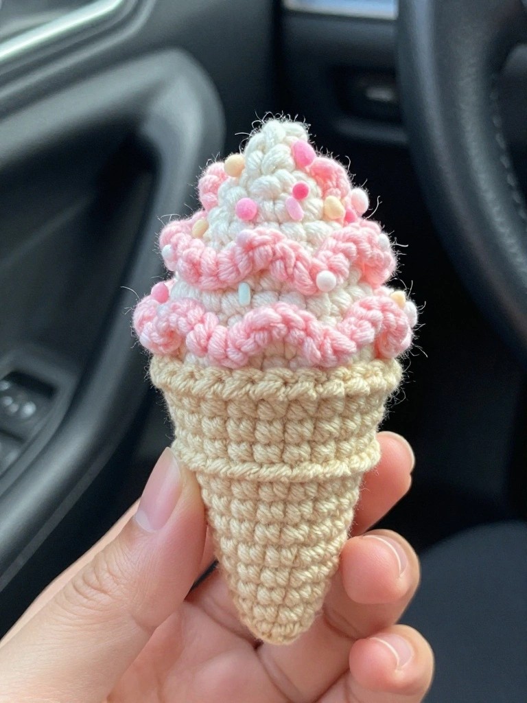 Ice Cream Cone Keychain