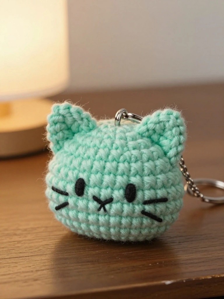 Mint Cat Keychain