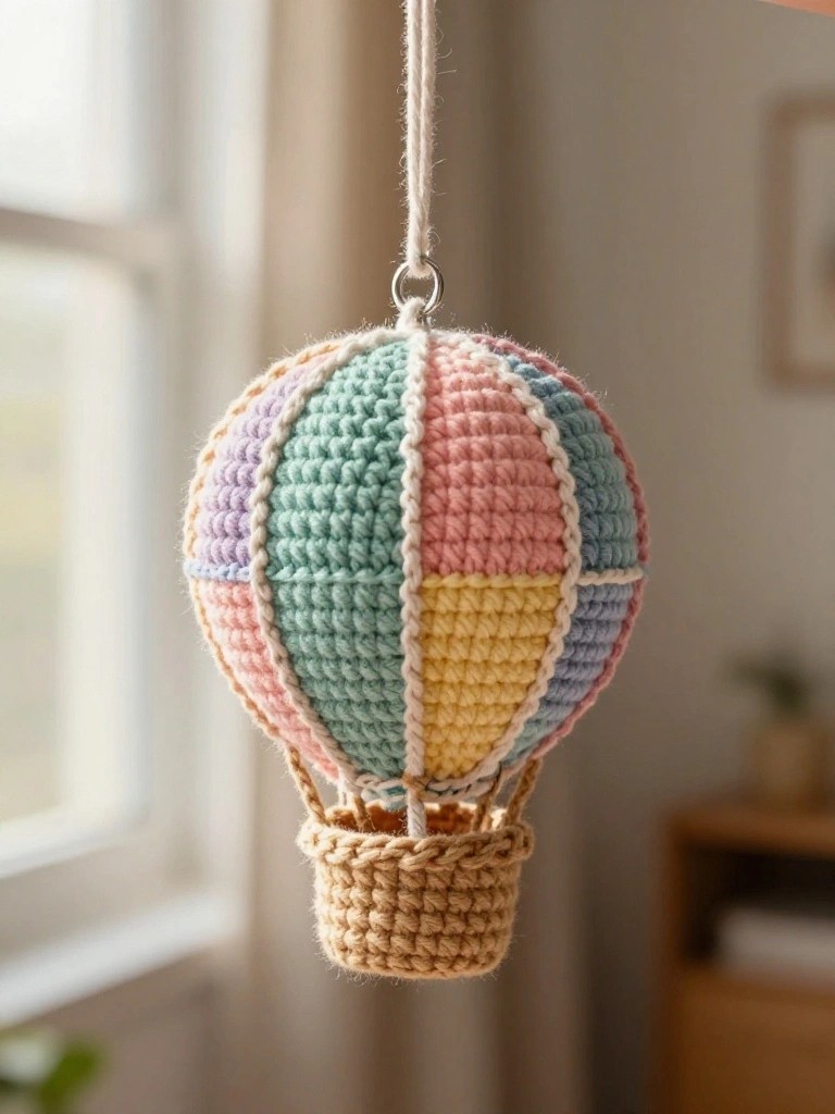 Pastel Hot Air Balloon Keychain