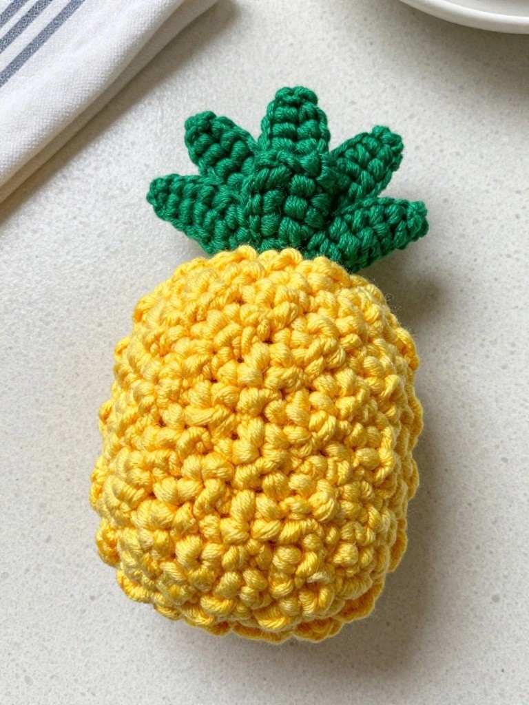 Pineapple Crochet Keychain