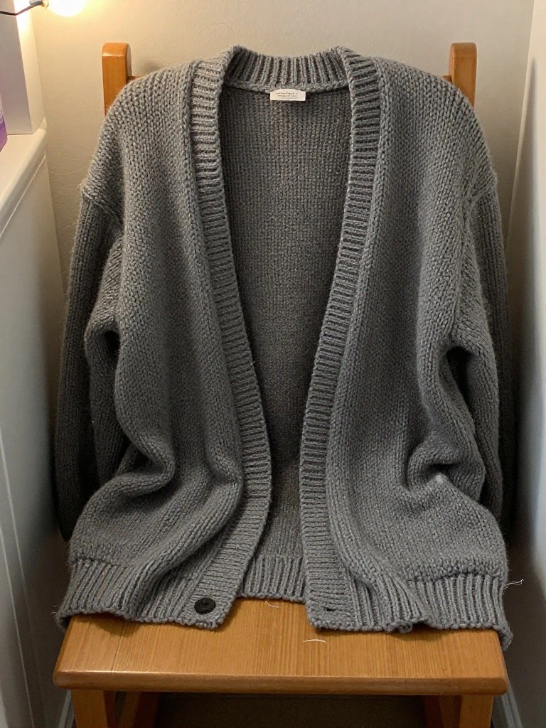 Oversized Open Front Cardigan in Simple Texture