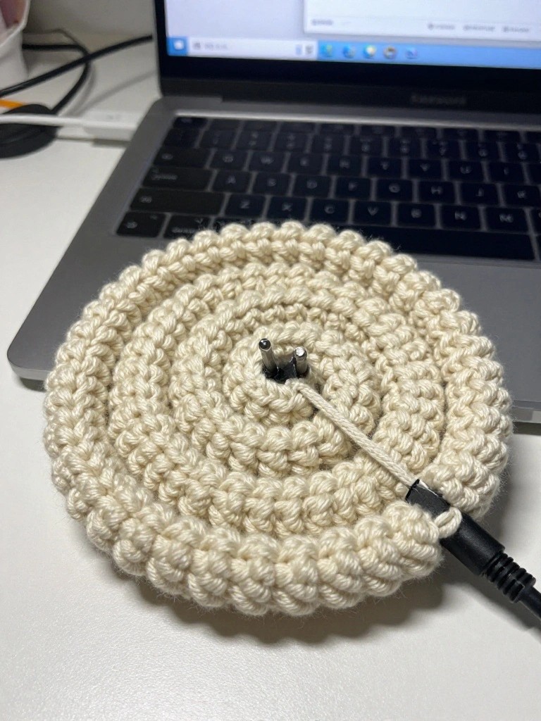 Crochet Charger Mat for Desk Organization