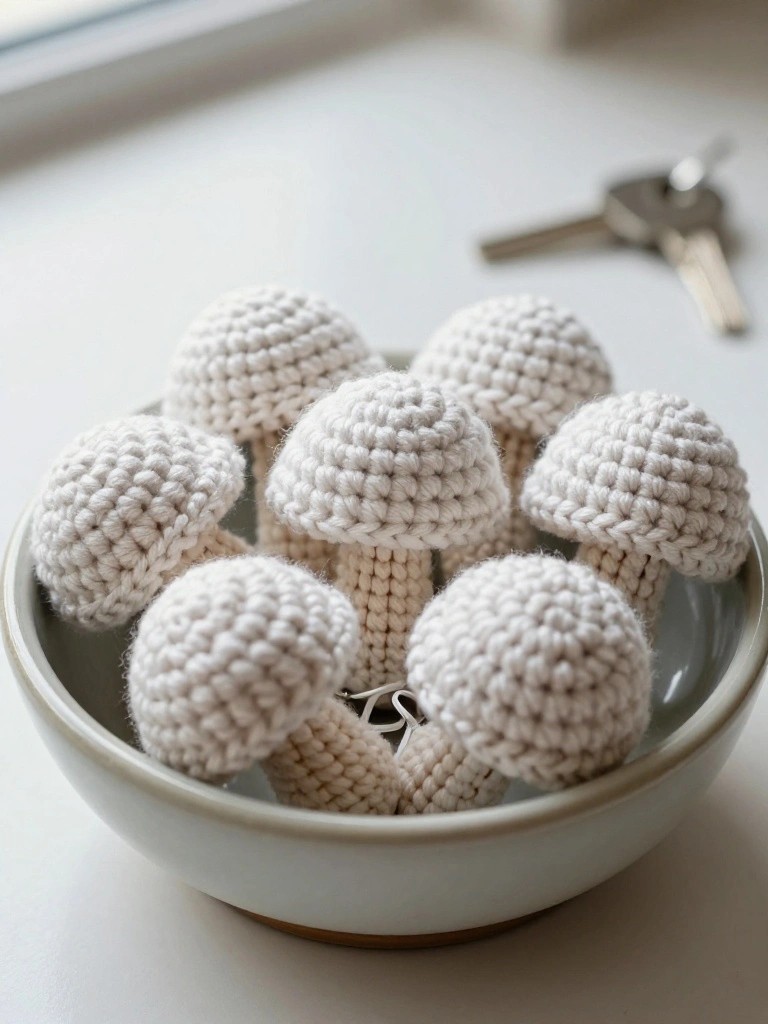 Crochet Mushrooms for Bowls and Trays
