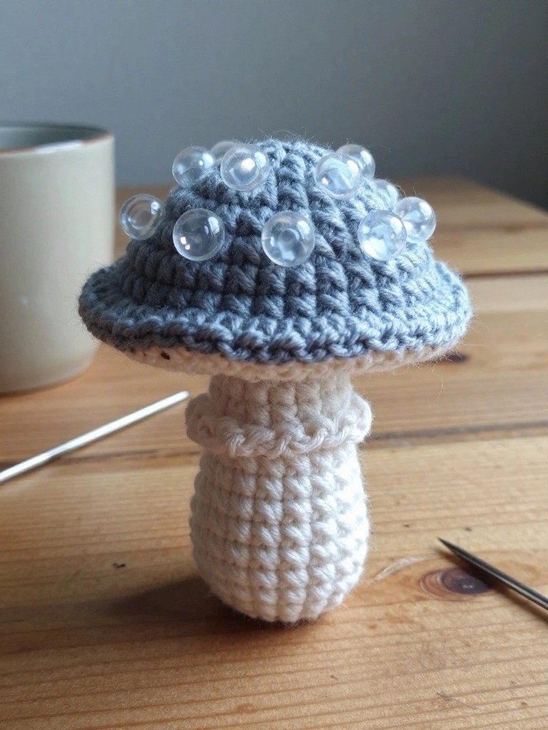 Beaded Mushroom Keychain