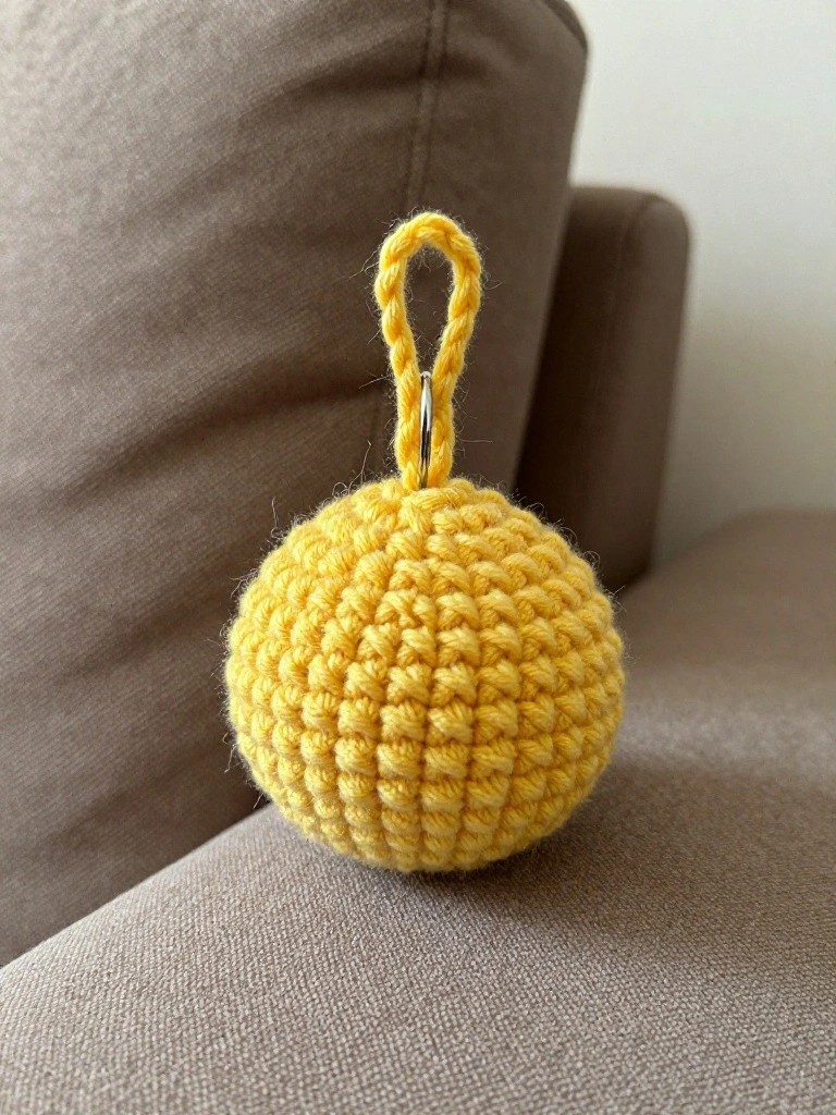 Crocheted Ball Keychain