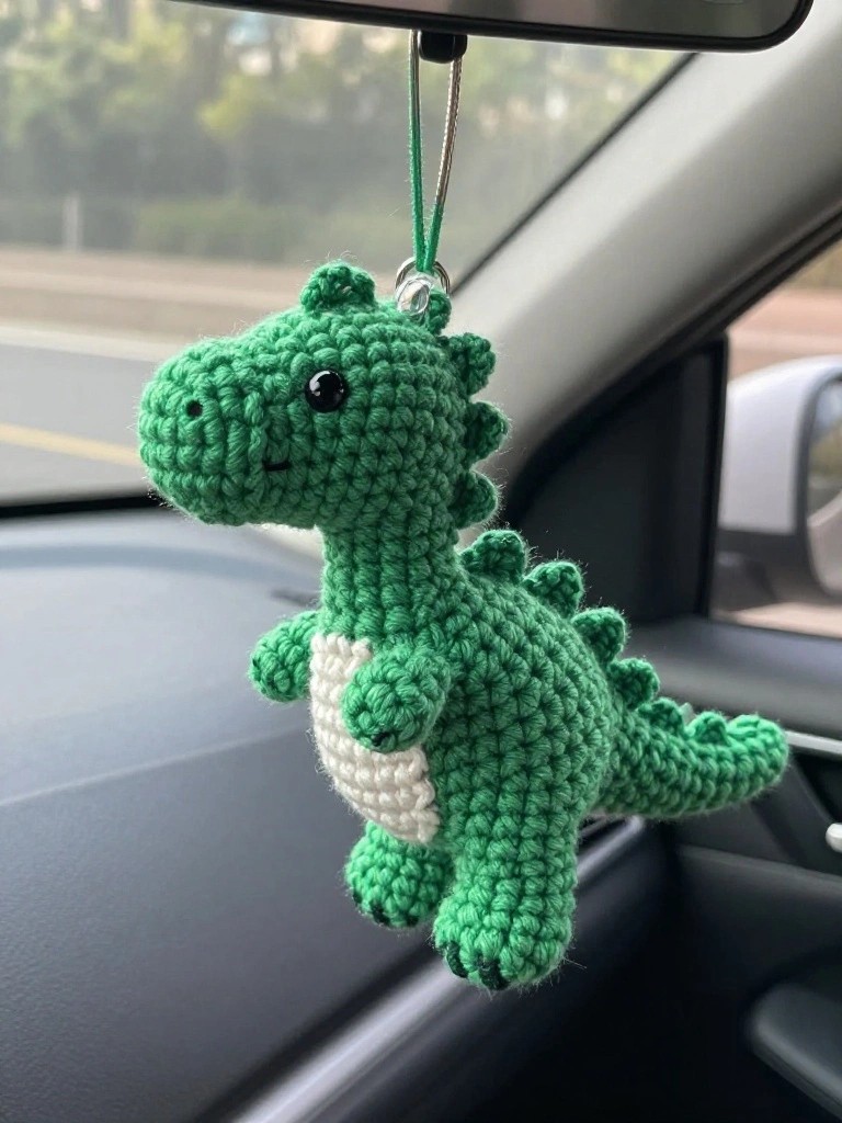 Dinosaur Amigurumi Keychain