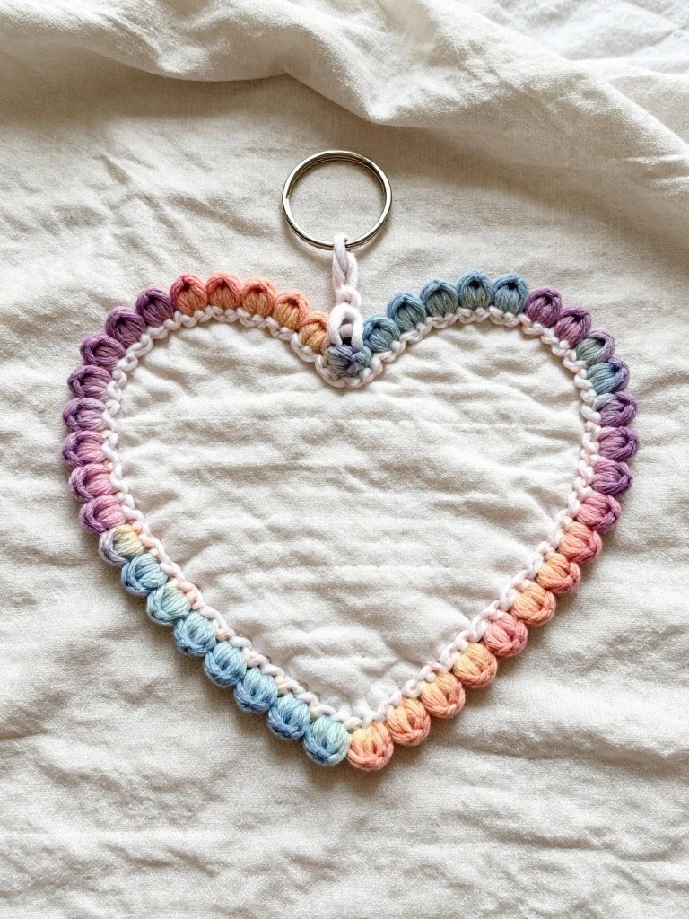 Rainbow Heart Keychain
