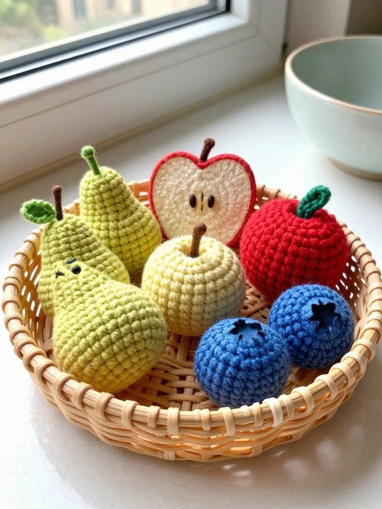 Crochet Fruit Amigurumi for Basket Displays