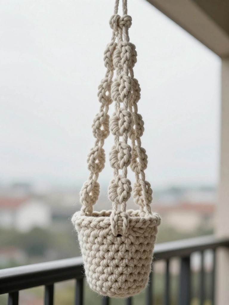 Crocheted Hanging Plant Basket