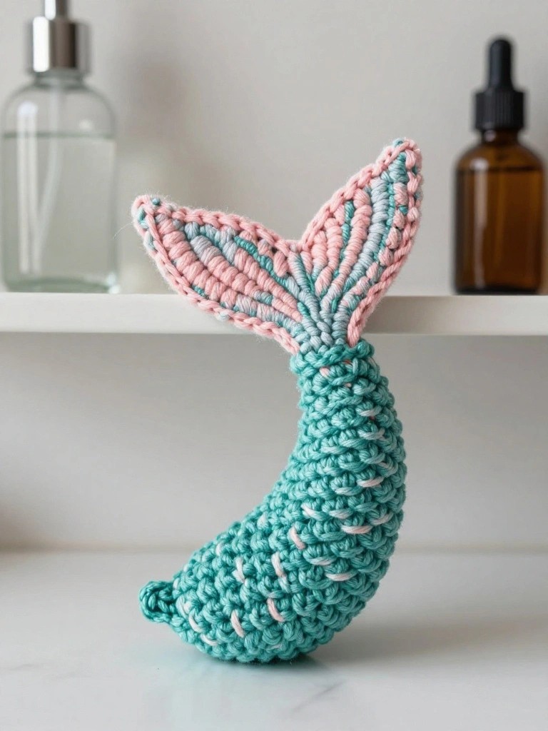 Mermaid Tail Plush as Shelf Accent