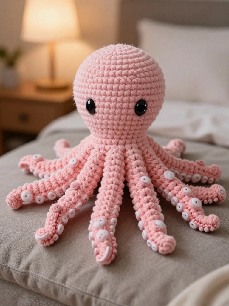 Octopus Amigurumi with Sucker Details on the Tentacles