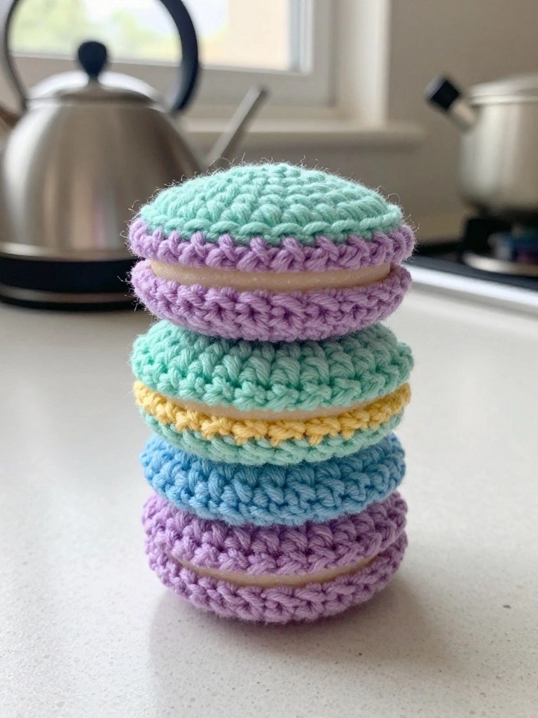 Stacked Crochet Macarons