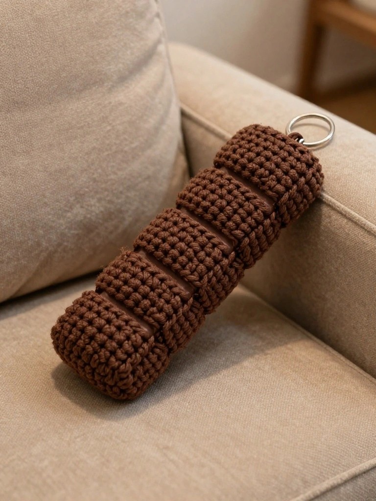 Crochet Chocolate Bar Keychain