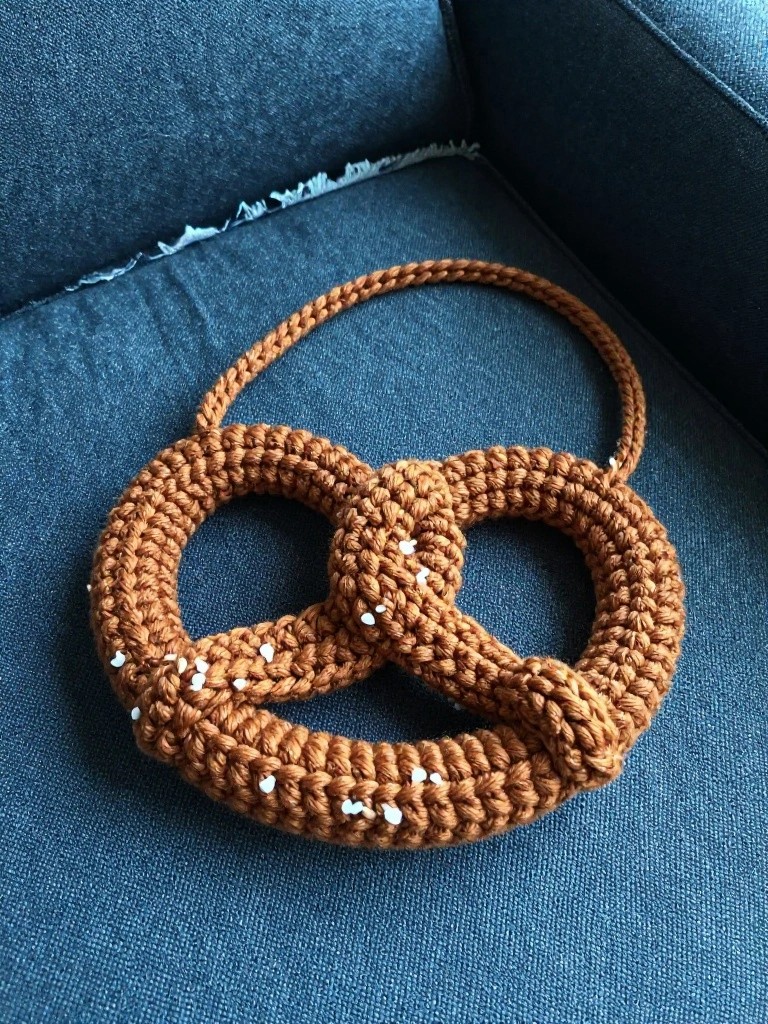 Crochet Pretzel Keychain