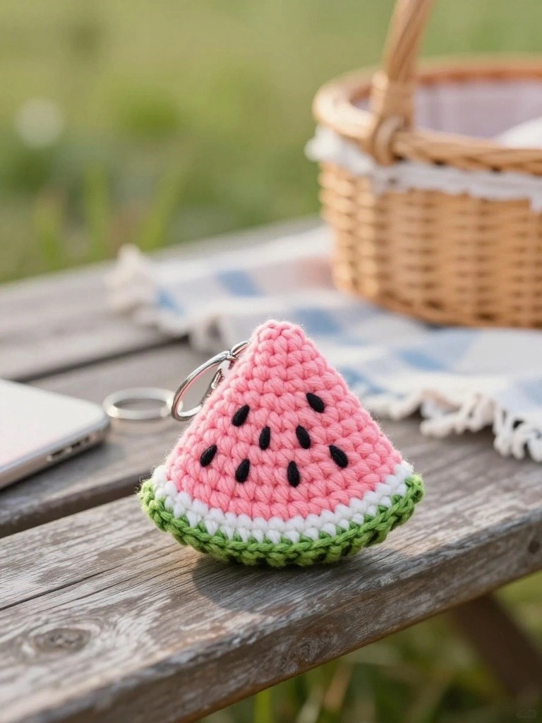 Watermelon Slice Keychain