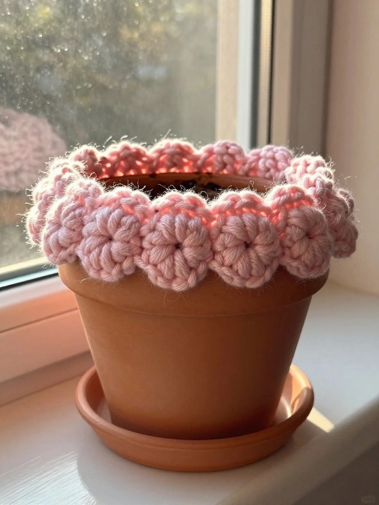 Crochet Rim Border for Plant Pots