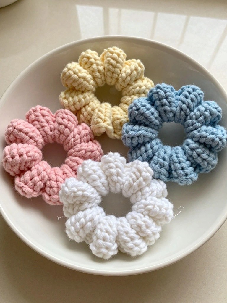 Crocheted Scrunchies for Hair Ties