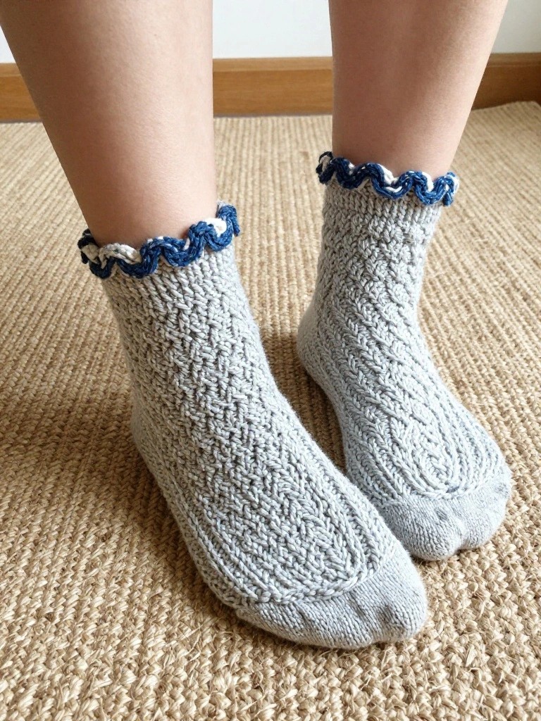 Crochet Ruffle Trim on Socks