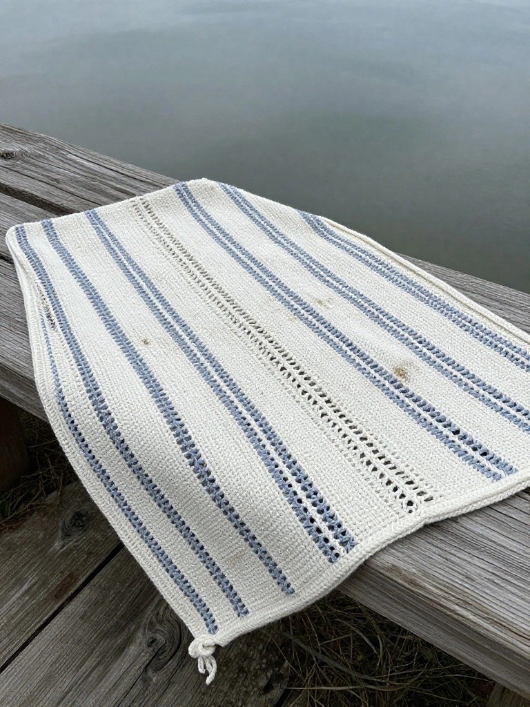 Striped Scarf with Openwork Bands