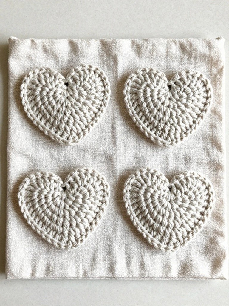 Flat Crochet Hearts for Keychains