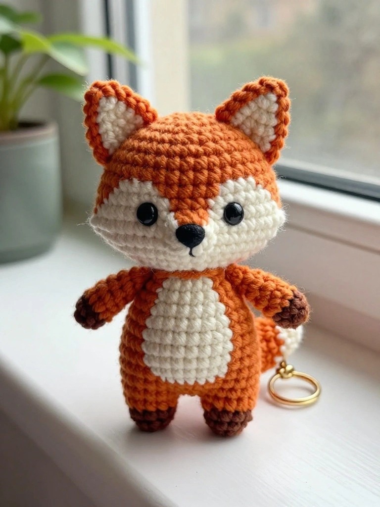 Fox Amigurumi Keychain